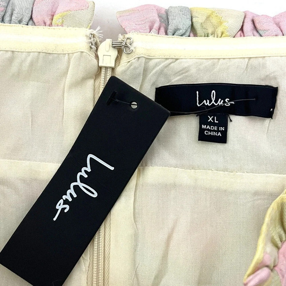 Lulu’s Banquet Invitation Yellow Floral Jacquard Off-the-Shoulder Dress … - Picture 6 of 7